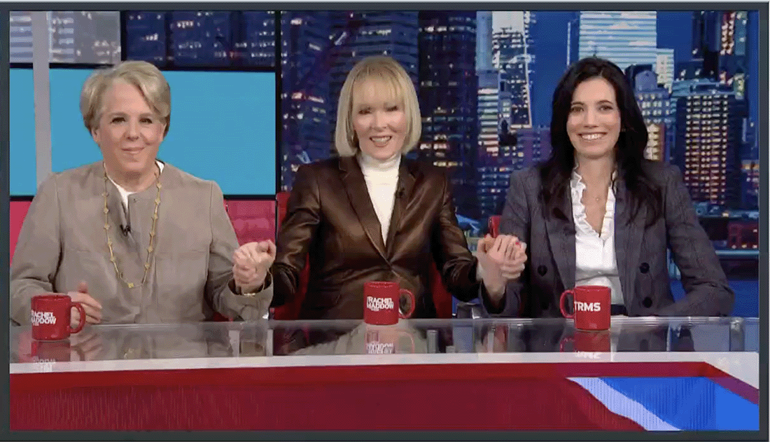 E/ Jean Carroll with Robbie Kaplan and Shawn Crowley